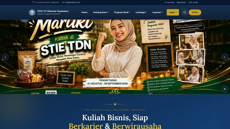 Halaman Program Studi Akuntansi di situs STIE Tri Dharma Nusantara.